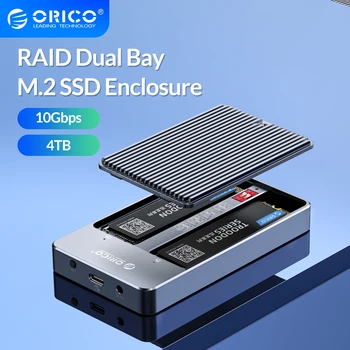 ORICO LSDT RAID Dual Bay M2 SSD Gadījumā Atbalstu M. 2 NGFF SATA SSD Disku Taustiņu B & B+M Taustiņu SSD Atbalsta PM/RAID 0/RAID 1/JBOD Režīmu