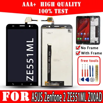 Original LCD ASUS Zenfone 2 ZE551ML Z00AD Displejs Premium Kvalitātes Touch Screen Rezerves Daļas, Telefonu Remonts Bezmaksas Rīki