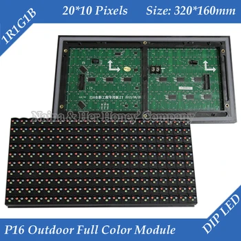 P16 Āra RGB krāsās, Logu TEKSTS LED Displeja Modulis 320*160mm 20*10 pikseļi