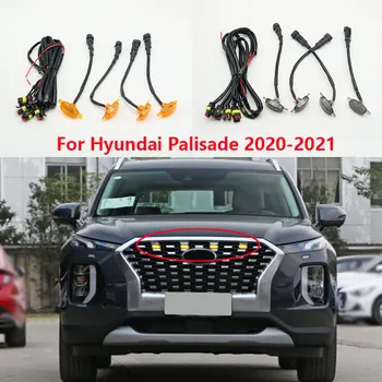 Par Hyundai kaut ko līdzīgu žodziņam 2020 2021 LED Auto Priekšējo Resti Dzintara krāsas Gaisma Raptor Stila Lampas Komplekts, 4GAB/Komplekts