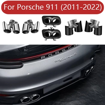 Par Porsche 991 911 2011-2022 Auto Izplūdes Muffler Padoms Caurule Caurule Trokšņu Slāpētāja Uzgalis Muffler Apdares Auto Tuning Apdare
