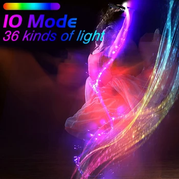 Partijas Apdare Disco Deju LightWhip Puse Led Optiskās Šķiedras Dejas Pātagas Multicolor Kvēlojošs Pātagu Dzirksti Plūsmas Rotaļlietas 360° Šarnīrsavienojums