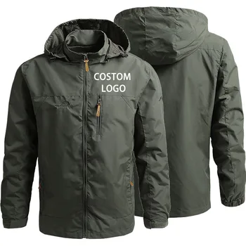 Pasūtījuma logo jaka Vīriešiem pavasaris un rudens, ātri žāvēšanas jaka Kalnu kāpšanas pārgājieni, sporta jaka Pretvēja ūdensnecaurlaidīgs jaka