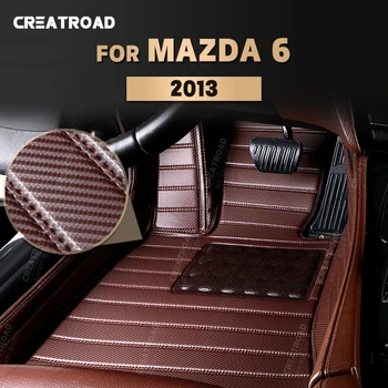 Pasūtījuma Oglekļa Šķiedras stils Grīdas Paklāji Mazda 6 ATENZA 2013 Kāju Paklājs, kas Aptver Automobiļu Interjera Aksesuāri