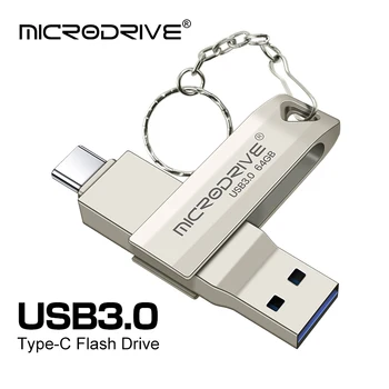 Pen Drive 64GB OTG 128GB 256 GB C Tipa USB 3.0 Flash Drive Ārējo Atmiņas karti memory Stick Viedtālrunis MacBook Planšetdatoru