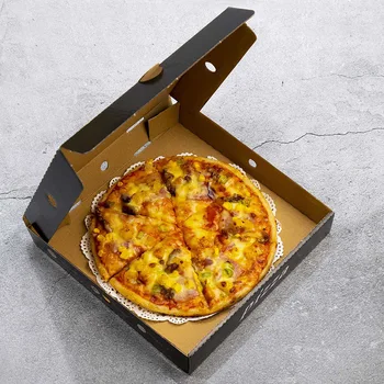 Pielāgota Vairumtirdzniecības Logotips Eco-friendly Flip-atvērtā Pizza boksu Dizains Picu Kastēm 18 Collu