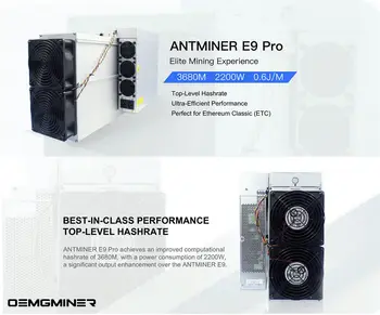 pirkt 2 get 1 free Pirkt 2 get 1 bezmaksas Bitmain Antminer E9 Pro 3680Mh/s 2200W UTT Asic Miner 0.6 J/M Bulid-jo PSU
