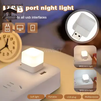 Plug Lampas Mini Nakts Gaismas, Datoru, Mobilo Jauda Uzlādes Maza Grāmatas Lampas, LED Acu Aizsardzība Laukumā Lasīšanas Gaismas