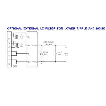PM1202 V2.0 20W 12V 2A Pin Izolētas Iegulto POE Modulis Atbilst IEEE802.3 AF/PĒC Atbalsta 100M Gigabit Mātesplati