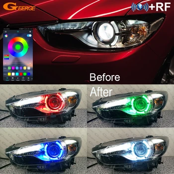Priekš Mazda 6 Atenza Mazda6 GJ GL BT App RF Tālvadības pults, Multi Krāsu Ultra Spilgtas RGB LED Angel Eyes Halo Gredzeni Gaismas