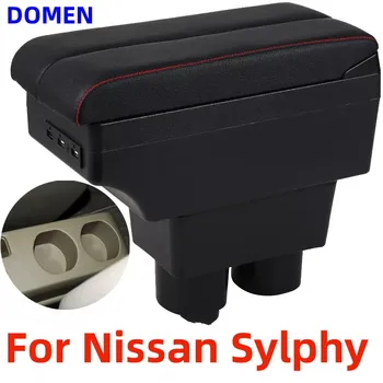Priekš Nissan Sylphy elkoņbalsti rūtiņu Nissan Tiida auto armrestVersa Tiida Latio elkoņbalsti box USB pelnu trauka auto daļas USB Uzlāde