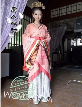 Princese GuanTao Rozā Izšuvumi Tradicionālo Hanfu Kostīmu Quju TV Spēlēt Shēmas Skaistumkopšanas Faktisko Produktu Pic