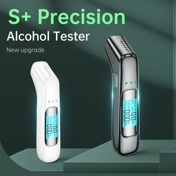 Profesionālās elpas analizatoru Alkohola Testeri ar Precīzu Ciparu LCD Ekrāns 3 Krāsu Indikators, Portatīvām Alkohola Analizators ar Detektoru