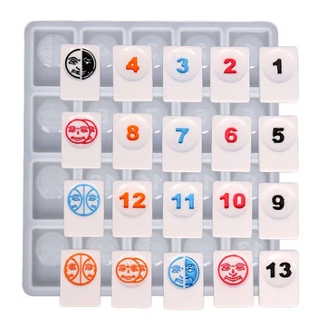 Puse Atpūtas Puzzle Board Spēles Izraēla Mahjong Silikona Veidnē Sveķu Lējuma Veidnes Diy Šahs un Kāršu Partija Līme Pelējuma