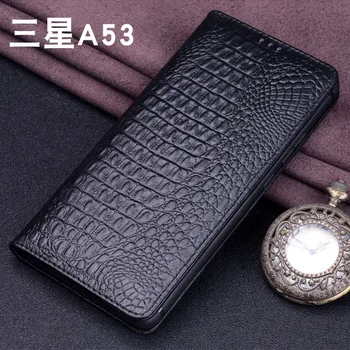Pārdošanas Luksusa Lich Īsta Āda Flip Tālrunis Case For Samsung Galaxy A73 A53 5g Nekustamā Pātagot Ādas Apvalks Pilnībā Segtu Kabatas Soma