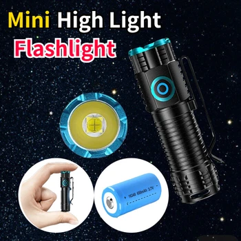 Pārnēsājams Mini Spēcīgs LED Lukturi Kempings Lāpu ar Asti Magnēts Kempings Zvejas Laternu USB Lādējamu Cepuri Klipu Gaismas