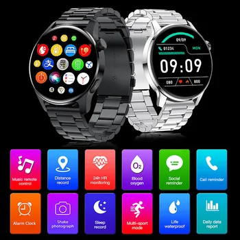 Pārrobežu Jaunu GT5 Vīriešu Smartwatch sirdsdarbība Pedometrs un Bluetooth Zvanu NFC Bezsaistes Maksājumu Bezvadu Lādēšanas Karstā Pārdošanas