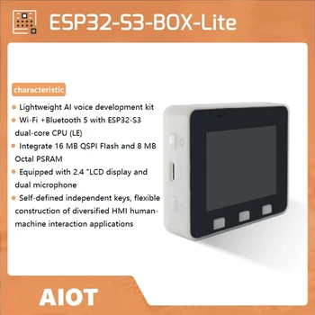 Rezerves Piederumi ESP32-S3-BOX-Lite Wifi+Bluetooth 5.0 2.4 Collu LCD divu Mikrofonu Aiot Pieteikumu Izstrāde Kaste
