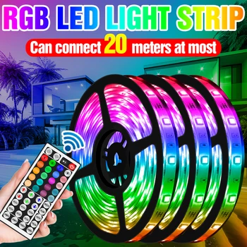 RGB LED Strip Gaismas 5050 SMD Ūdensdrošs Elastīga Sloksne Lampas DC12V Lentes Lentes 5M 10 M 15 M 20 M Fita LED Lentes Diode MUMS, ES UK Plug
