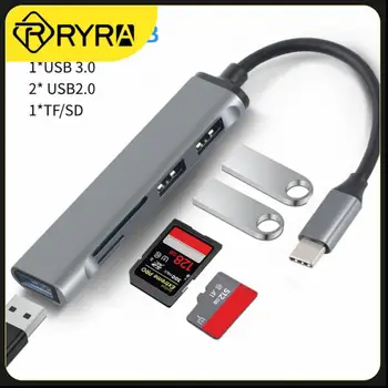 RYRA C Tipa RUMBU 5in1 USB 3.0 Multiport Sadalītāja Adapteris ar SD TF Porti, Karšu Lasītājs, kas ļauj Macbook Aprēķināt Piederumi
