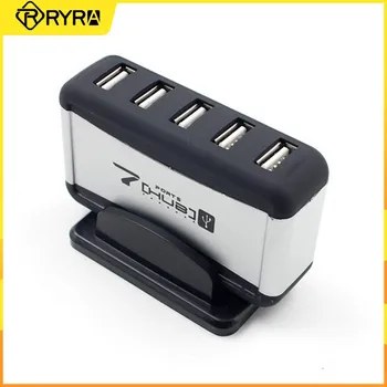 RYRA Izturīga 7) Ostas Hi-Speed USB 2.0 Hub-5V, Pārnēsājams Mini Sadalītājs Savienotājs Ar Bāzes Adapteri, Barošanas PC, Klēpjdators, Tablet