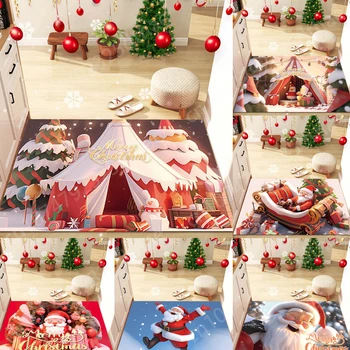 Santa Claus Mat Mājas Gaitenī Ieejas Doormat Ziemassvētku Dzīvojamā Istaba Guļamistaba Dekori Apgabala Paklāju Virtuves Paklāji Grīdas Vannas istabas Paklāji