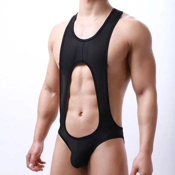 Seksīgi Vīriešu Jockstrap Vīriešu Apakšveļa Geju Dzimumlocekļa Maisiņš Leotard Apakšveļa Bodysuit Sporta Backless Erotiska Homens Bikini