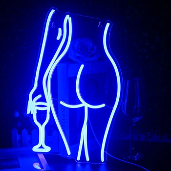 Sexy Lady Led Neona Gaismas Zīme Sieviešu Blue Led Neona Bāra Dekori Gaismas Mājās Istabas Dekori Bāra Pusi, Kāzu USB Sienas Dekori