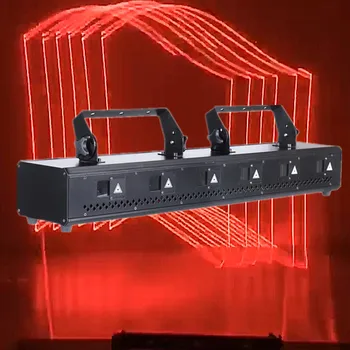 Sešu acu lāzera gaismas 2W RGB3D balss vadības modelis gaismas lāzera lāzera gaisma, skatuves apgaismojums, pilna krāsu animācija lāzera gaismas