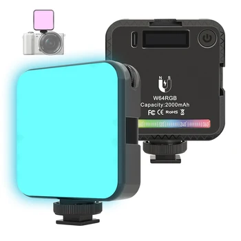 SH RGB LED Kameras Gaismas W64 Pilnu Krāsu Izejas Video Gaismas Komplekts Regulējamas, 2500K-9000K Bi-Krāsu Panelis Gaismas CRI 95+ Fotokameras