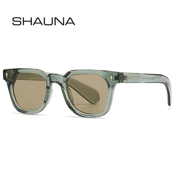 SHAUNA Retro Laukumā Vīriešiem Kniedes Saulesbrilles Toņos UV400 Modes Sieviešu Zaļās Saules Brilles