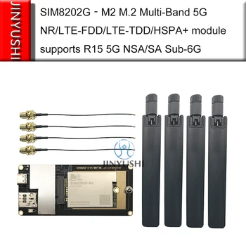 SIMCOM SIM8202G‐M. M2 2 5G modulis Komplekti, USB adapteris, 5G antena Multi-Band NR/LTE-FDD/LTE-TDD/HSPA+ nodrošina R15 5G VDI/SA Sub-6G