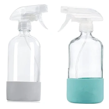 Skaidrs, Aerosola Pudelītes Stikla Aerosola Pudelītes Ar Silikona Uzmava Tīrīšanas Risinājumus, Ūdens Smidzinātājs