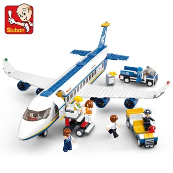 SLUBAN Pilsētas Aviācijas Lidostas Lidmašīnas Pasažieru Lidmašīna Autobusu Classic KM Skaitļi Modeli, Celtniecības Bloki, Ķieģeļi Komplekts Komplekts Rotaļlietas Bērniem