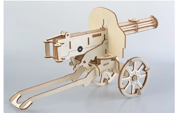 Smagā Mašīna Lielgabals 3D Koka Rotaļlieta Puzzle Montāža Modeli Koka Amatniecības Komplekti, Galda, Apdare, Roku darbs Jigsaw Rotaļlietas