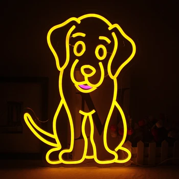 Suns Neona Zīme, Sienas Dekori Kucēns Partijas Apdare Suņu Dzimšanas dienas svinības Piegādēm Neona Gaismas Guļamistabai USB LED Zīmes Apgaismojums Pet