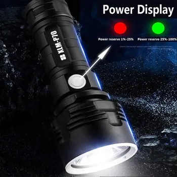 Super Spilgts Augstas Jaudas Led Lukturīti P70 USB Lādējamu Lukturīti, Ūdensizturīgs, Gaismas 26650 Akumulatoru, Lukturīšu Kempings Gaismas