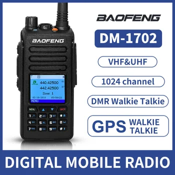 Sākotnējā Baofeng DM-1702 Digitālo Walkie Talkie DMR divvirzienu Radio Dual Band VHF UHF 1024 Kanālus, Duālā Laika Slots GPS Mobile Radio