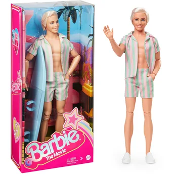 Sākotnējā Barbie Filmu Ken Lelle Valkā Pastelis Svītrainām Beach Atbilstošo Kopas Kolektora Attēls Meitene Rotaļlietām Svētku Dāvanu