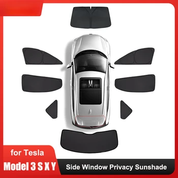 Sānu Logu Privātuma Apdares Saulessargs Par Tesla Model 3 S X Y Automašīnas Priekšējā Aizmugurējā Vējstikla Blind Ēnojumu Saules Ēnā Tūrisma Pārgājieni