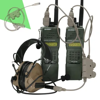 Taktiskā RĀCIJSAZIŅAS Dual Komunikācijas RAC 6 pin Ptt ĶTR 148/152/163 Walkie-talkie Taktisku Austiņas COMTAC Airsof Šaut earphon