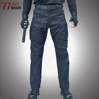 Taktiskās Bikses Vīriešu Ūdensnecaurlaidīgs Multi-kabatas Elastību Bikses Joggers Vīriešu Militārā nodilumizturīga Elsas SWAT Pantalon Homme