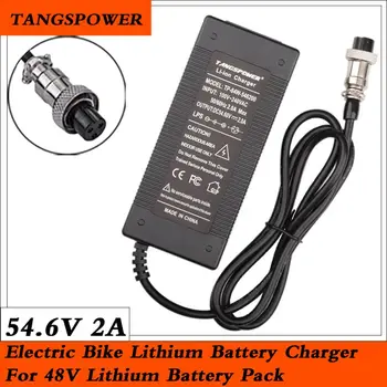 TANGSPOWER 54.6 V 2A Akumulatora Lādētāju 13Series 48V 2A Lādētāju Kugoo m4 pro Elektrisko Velosipēdu no Litija Baterijas Lādētāju withGX16 Plug