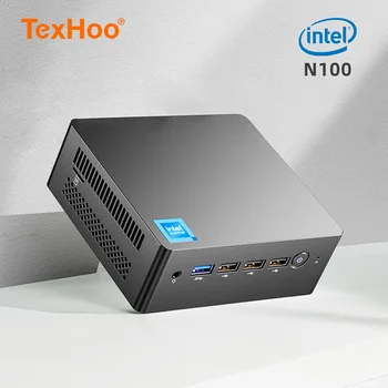 TexHoo Mini-PC Dators Intel N100 12 Gen CPU Windows 11 Procesors Sistēmas Bloka ITX NUC Birojs Kabatas DDR5 NVMe, WIFI, Bluetooth