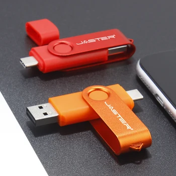 TIPA-C Pen Drive 64GB Atslēgu piekariņi ātrgaitas USB Stick, Oranžs USB Flash Drive 32GB OTG Pendrive Mobilo Tālruņu Bezmaksas Custom Logo