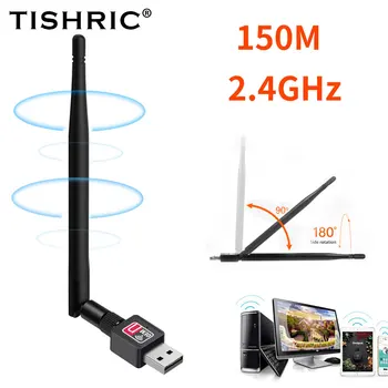 TISHRIC Wi-fi Adapteri Ilgi Antenas 8188 5DB Bezvadu Tīkla Karte, 802.11 b/g/n 2,4 GHz 150Mbps Uz DATORA Darbvirsmas Klēpjdatoru WIFI Uztvērējs