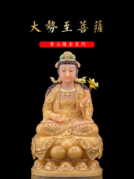 Topāzs griešanai inkrustēts ar zeltu vispārēja tendence Budas statuja Ķīniešu Budistu templis, kas piedāvā rotājumi mājas apdare