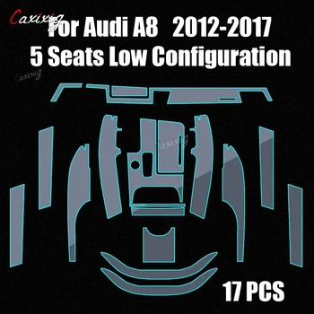 TPU Automašīnas salona HD Caurspīdīga Plēve Centrālā Rīku Panelis Paneļa Ekrāna Aizsardzības Uzlīme Audi A8 2012-2017 Piederumi