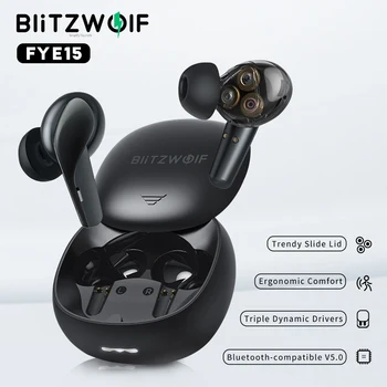 [Triple Dinamisku] BlitzWolf BW-FYE15 Austiņu TWS bluetooth saderīgas Austiņas HiFi Stereo Bass Zema Latentuma Smart Touch HD Zvanu