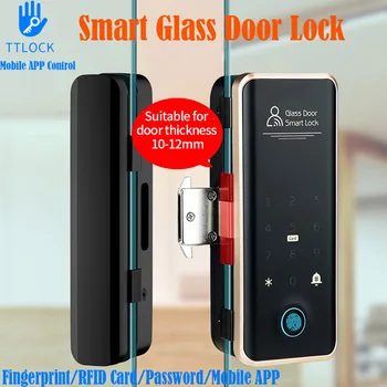 TTLOCK Smart Lock Stikla Durvis, Koka Durvis, Bīdāmās Durvis ar Biometrisko pirkstu Nospiedumu Slēdzene Elektroniskā Durvju Bloķēšana RFID Kartes Atslēga